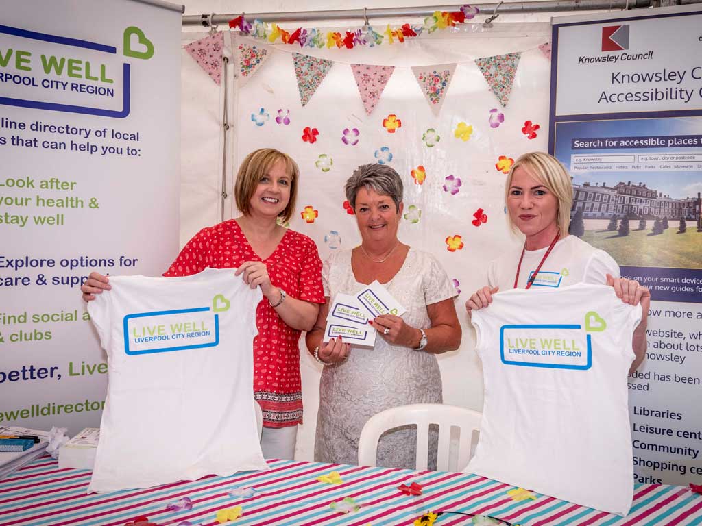 Feelgood Festival 2017 Live Well knitwear stall at Knowsley flower Show 2018